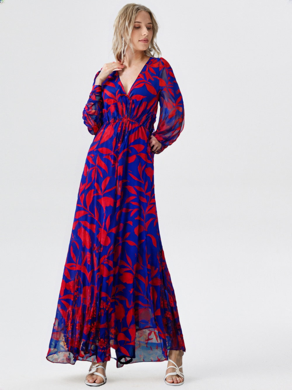 Anita Lace Front Drawstring Maxi Dress