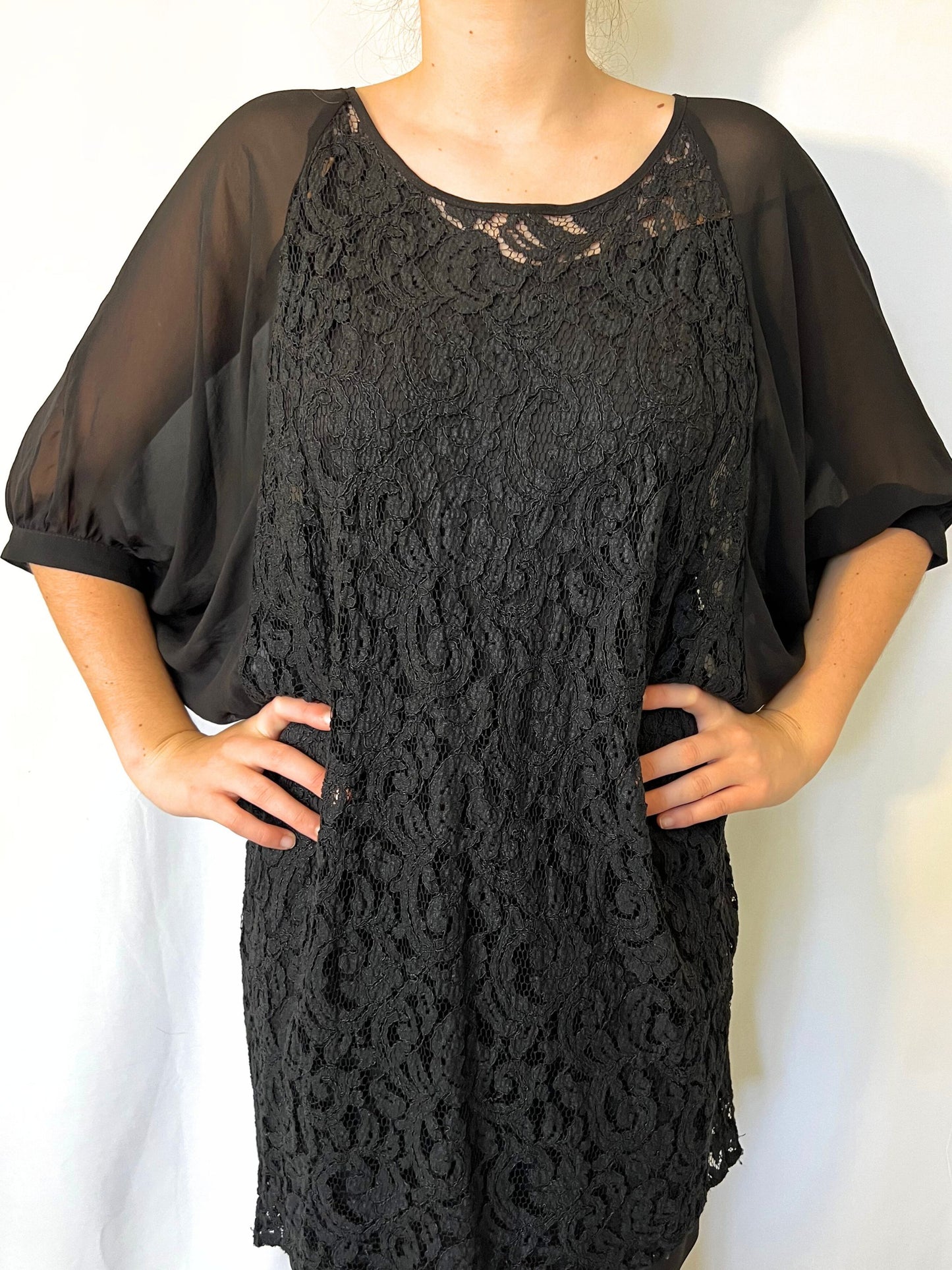 Lace Overlay Dress