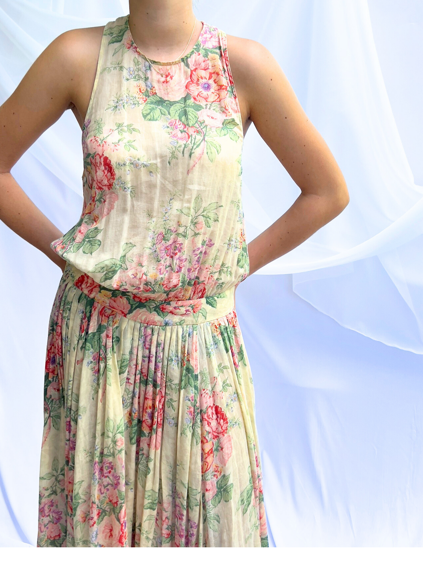 Floral Cross Back Maxi Dress
