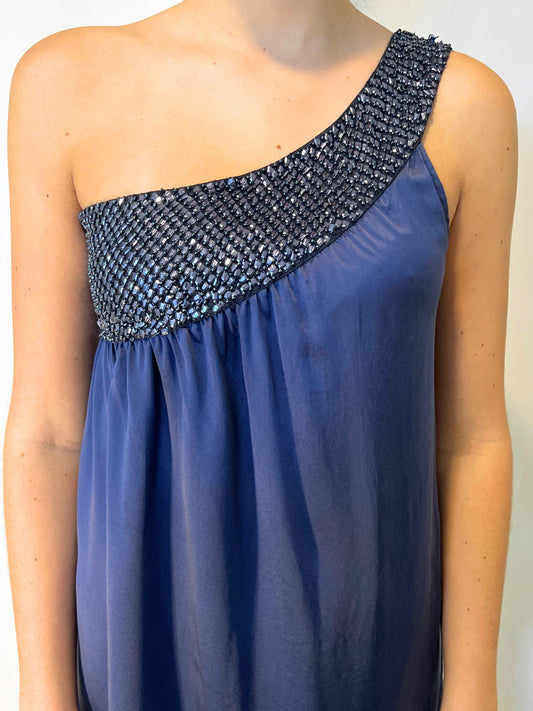 Celeste Beaded One-Shoulder Dress