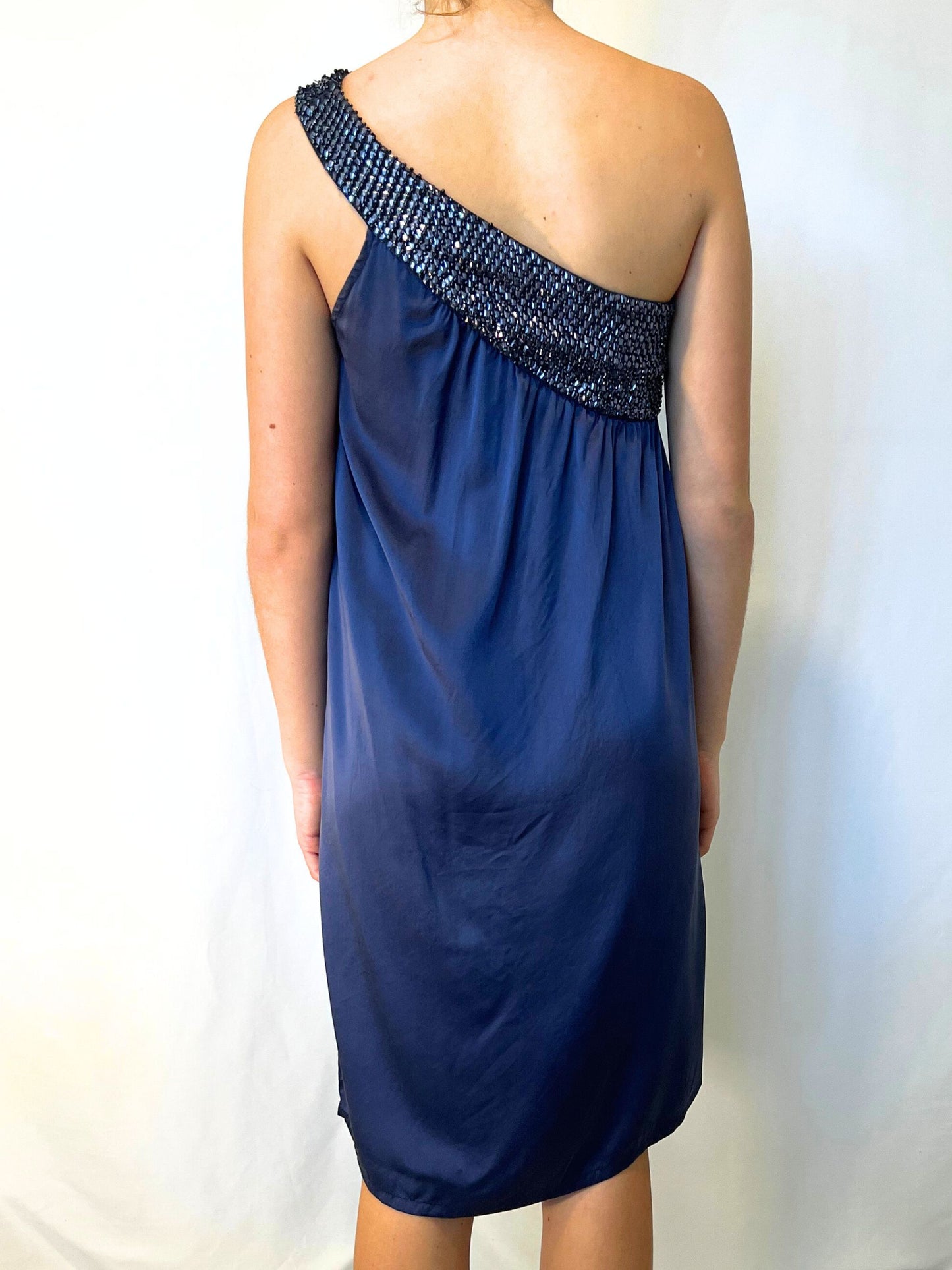 Celeste Beaded One-Shoulder Dress