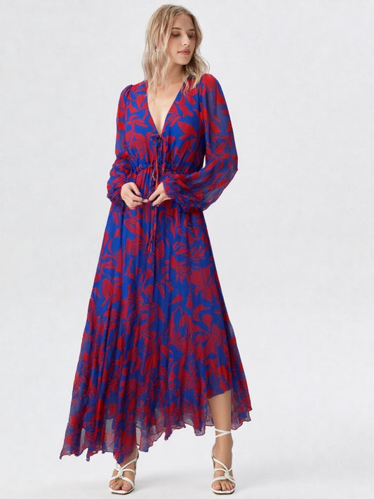 Anita Lace Front Drawstring Maxi Dress